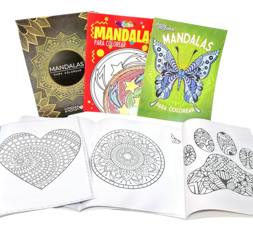 Set 10 Libros Para Colorear Mandalas Para Niños Y Adultos.