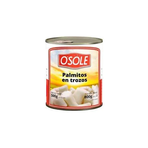 Lata Palmitos Trozos Natural Osole 800gr 0596 Ml.