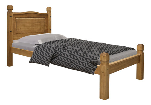 Cama 1 Plaza Madera Maciza - Estilo Mexicano - 910.90