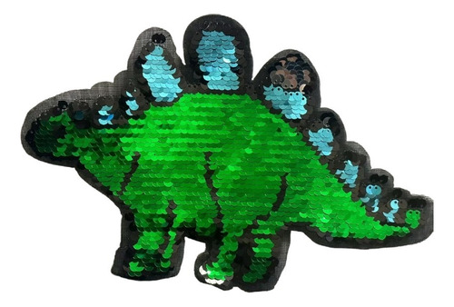 Parche Aplique Lentejuela Reversible Dino Cresta 24x16 Cm