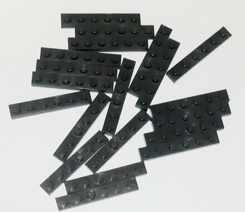 Lote 20 Pzs Mega Bloks Original Pieza Planas 1x6 Grises (Usado)