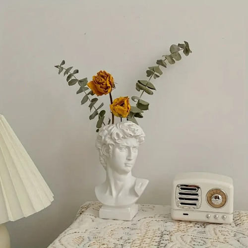Maceta Florero Jarron Busto Decorativo Miguel Ángel