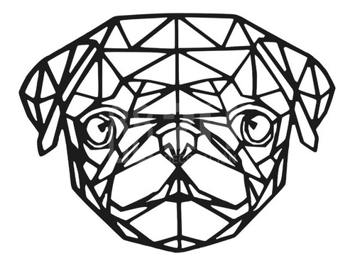 Figura Geométrica Perro Raza Pug Animal Cuadro Pared Deco | MercadoLibre