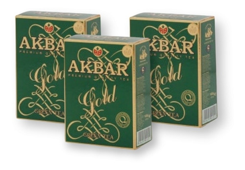 3 Cajas De Té Verde Akbar (hojas) De 100 Grs (300 Grs)