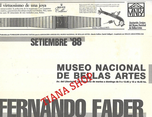 Fernando Fader_folleto Muestra Museo Bellas Artes: Sept 1988