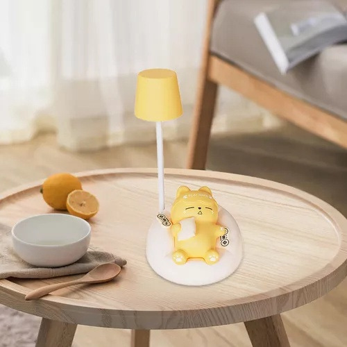 O Lámpara Infantil De Silicona Con Forma De Gato Usb,
