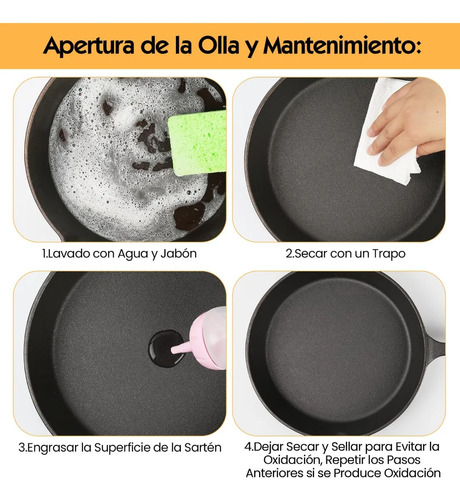 Sartén De Hierro Fundido Antiadherente Set De Sartenes 10pcs Negro