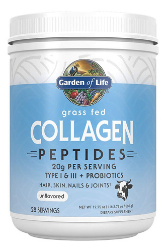 Peptídeos De Colágeno Em Pó Garden Of Life 28 Porções