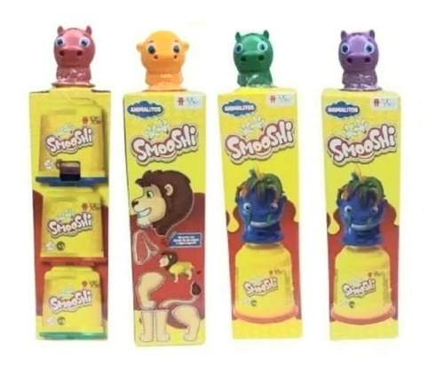 Imagen 1 de 8 de Smooshi Masa X 3 Potes Molde Animalitos Top Toys - Playking