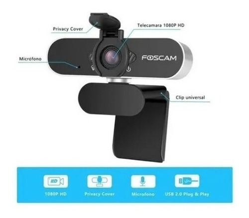 Camara Web 2mpx Foscam W21 Webcam 1080p Compatible Con Zoom