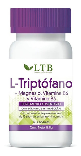 L-triptofano Aminoacido 60caps Disminuye Cansancio Y Fatiga 