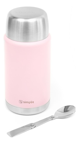 Pack 2 Termos De Comida 750ml Rosado Y Negro Simplit