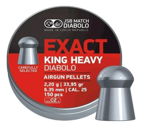 Balines Jsb Exact King Heavy 6,35 Mm .25 X150 33,95 Gr Domed