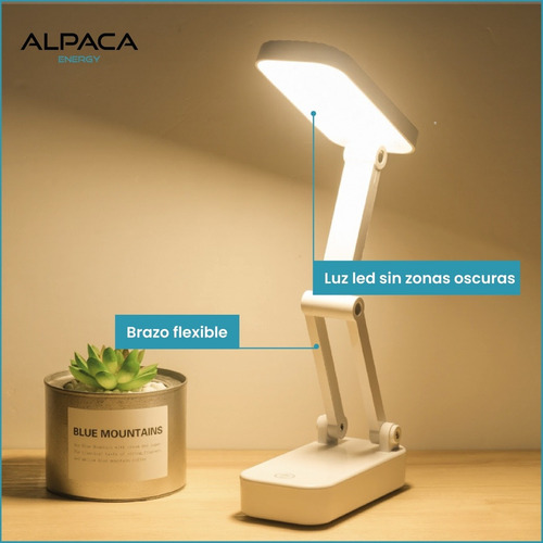 Imagen 5 de 7 de Lampara Velador Portátil Alpaca Led Carga Usb Alp-en-04
