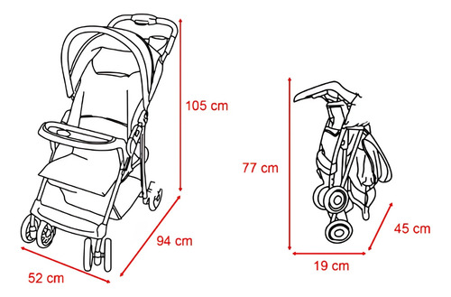 Carrinho De Passeio Com Bebê Conforto Startravel Maxi Baby Cor Preto