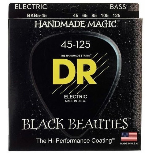 Encordado Dr Bkb5-45 Para Bajo De 5 Cuerdas Color Negro