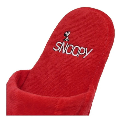 Imagem 5 de 7 de Pantufa Chinelo De Quarto Snoopy Vermelho - Original Peanuts