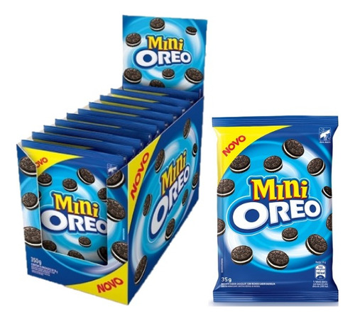 Mini Oreo Caixa Com 10 Pacotes De 35g Biscoitos Recheados