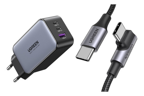 Ugreen Cargador Rápido Usb-a+usb-c 65w + Cable Usb-c 2.0 5a