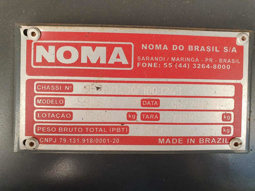 Carreta 3 Eixos Carga Seca Noma De 14mt C/pneus- Graneleiro