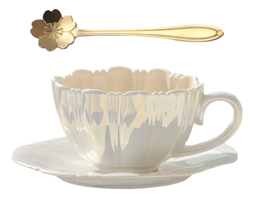 Juego De Tazas De Café De Porcelana Con Forma De Flor Y
