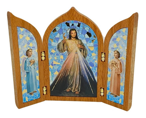 Cuadro Jesus Misericordioso Angel Triptico Souvenir Italy