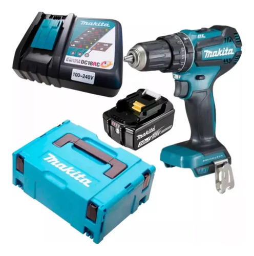 Parafusadeira Furadeira Impacto Dhp485rf1j Makita Com 1 Bateria 3ah Carregador e Maleta