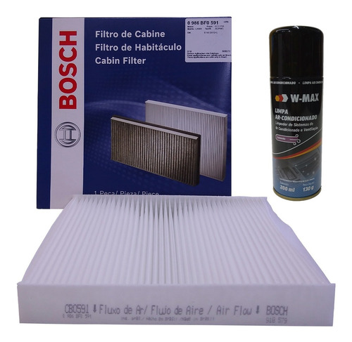 Filtro Ar Condicionado Bosch + Higienizador Nissan Frontier 2008 2009 2010 2011 2012 2013 2014 2015 2016 2017 2018 2019