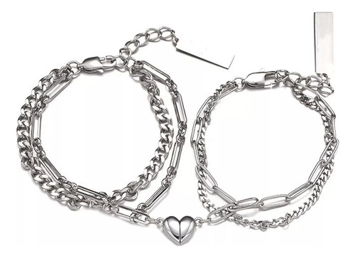 Pulsera Pareja Con Imán, 2 Piezas, Declaración De Amor Largo 19 cm