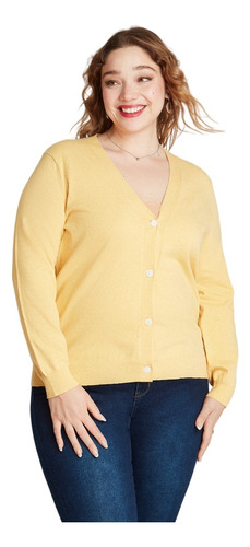 Cardigan Cuello V - Amarillo