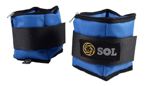 Tobillera Con Peso 1 Kg Sol Gym Rerforzadas Regulables X Par