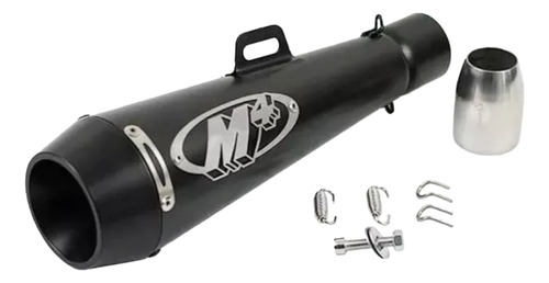 Tubo De Escape Para Moto M4 Universal Negro Y Plateado 