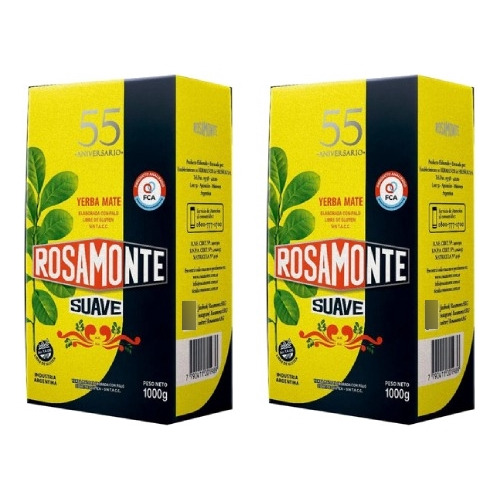 Yerba Mate Suave 1kg Rosamente Pack X2u