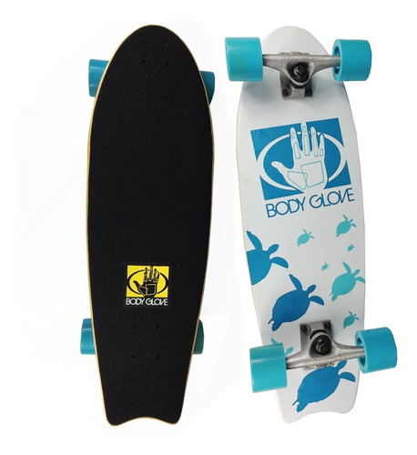 Mini Skate Cruiser Longboard Shape Carrinho Thruster Blue