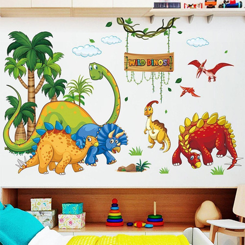 2 Pieces Dino Wall Sticker Peel And Stick For Home Decor