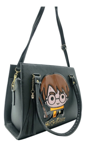 Bolsa De Harry Potter Hecha En México Con Correa Ajustable Negro Harry Potter Níquel Negro