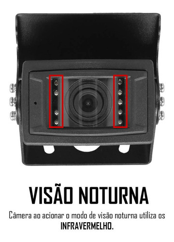 Câmera Ré Orbe 12/24v Visão Noturna B168 Caminhão Ônibus Van