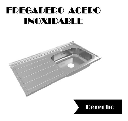 Fregadero Acero Inoxidable Con Ponchera Derecha