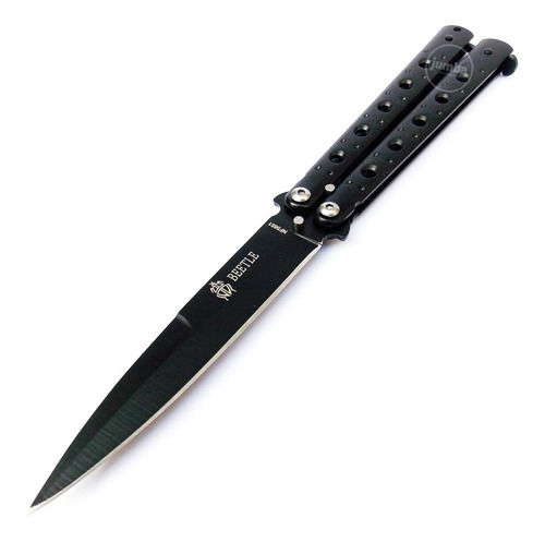 Navaja Mariposa Beettle Balisong Negra Acero Inox Metal