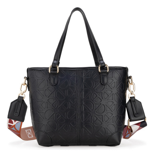 Bolsa Tote 2 En 1 Cloe Iniya Chico Color Negro