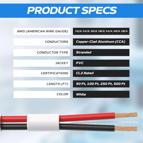 Cable De Altavoz 16 Awg Cca 30.48 M Cables Direct Online