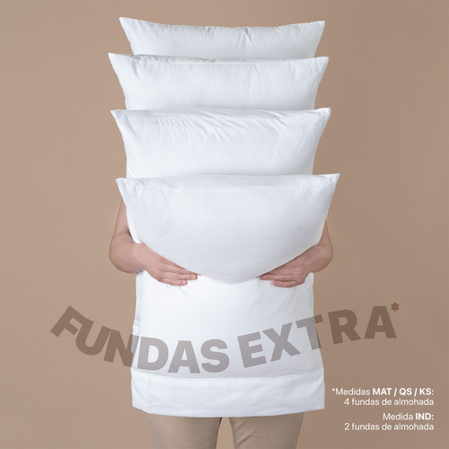 Juego Sábanas Individual + 2 Fundas Almohada Esquimal Blanco Liso