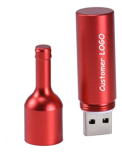 Memoria Usb Con Forma De Botella Roja, Lápiz De Memoria De M