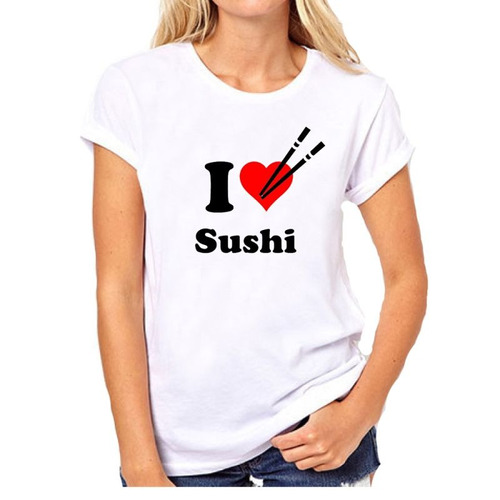 Remera De Mujer Sushi Comida Japonesa Tambien Tu Logo M13