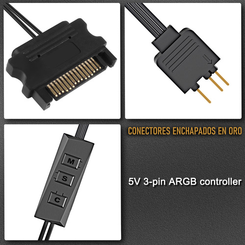Controlador Argb Digital Addressable 3 Pines + Splitter 1x6