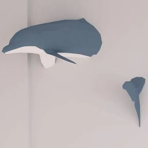 Delfin Pared - Dolphin Wall Paper Craft Papercraft Papel Pdf