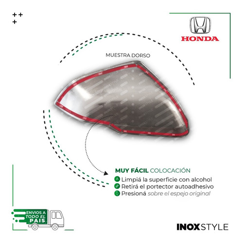 Kit 2 Cachas Cubre Espejos Cromados Para Honda Hrv Hr-v 2015 2016 2017 2018 2019 2020 Juego De Accesorios X2