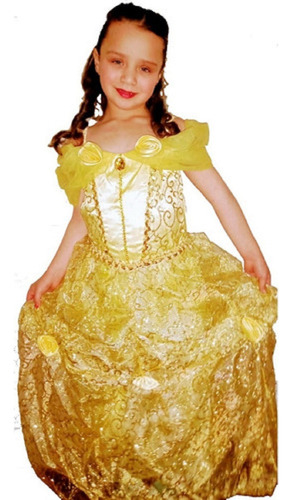Disfraz Infantil De Princesa Con Luz Amarilla Cd 9586
