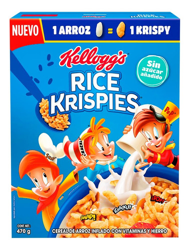 2 Pzs Kelloggs Sin Azucarcereal De Arroz Inflado Rice Kris