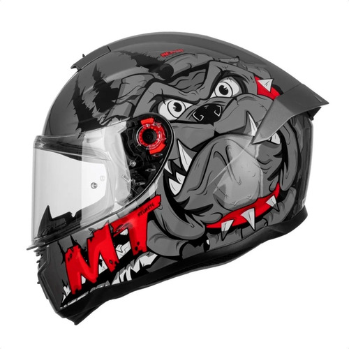 Casco Integral Moto Mt Stinger Hummer Neron A5 Rojo Brillo